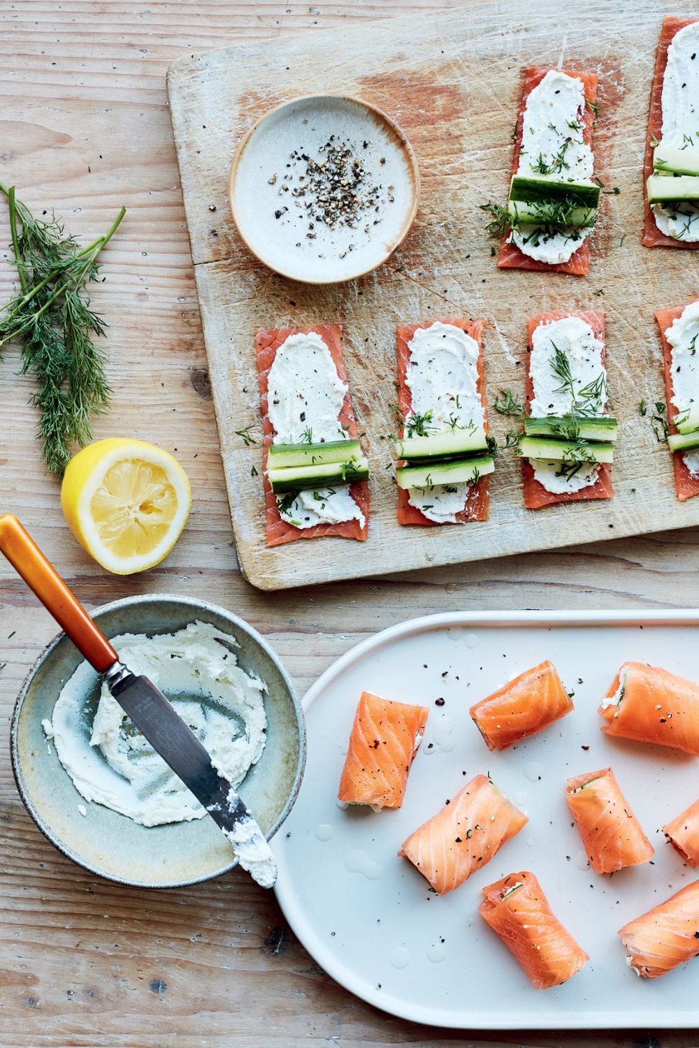 Mary Berry Salmon Goat’s Cheese and Cucumber Canapé