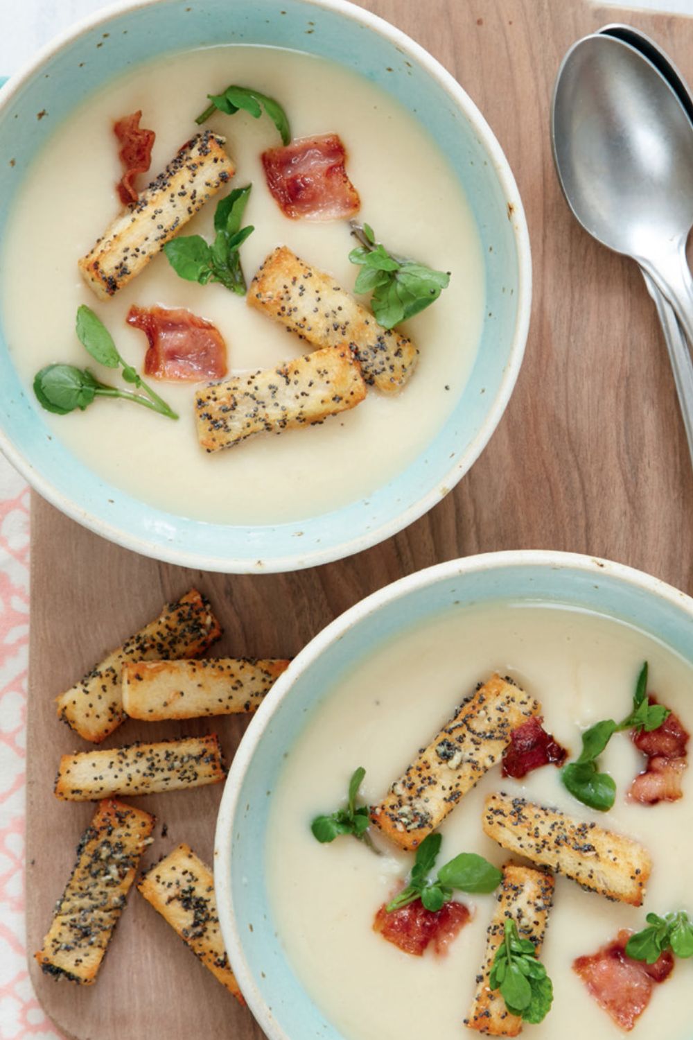 Mary Berry Celeriac Soup with Crispy Pancetta and Poppy Seed Croutons