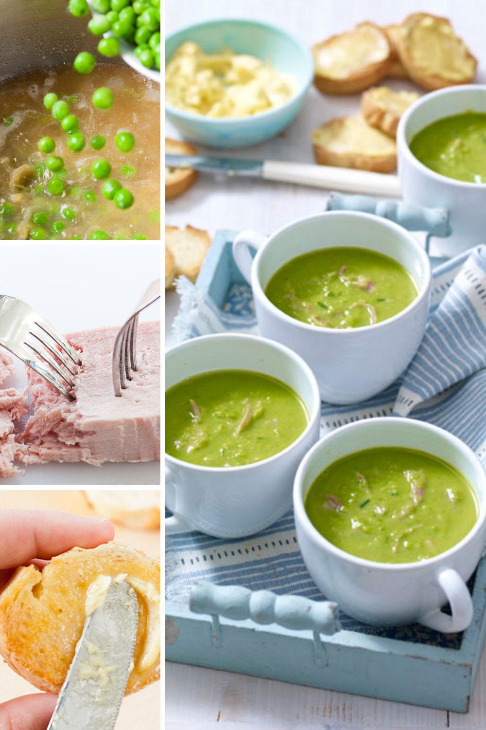 Mary Berry Pea and Ham Soup with Mustard Croûtes