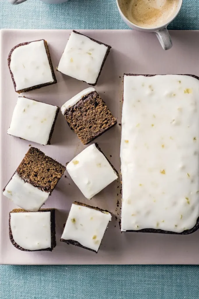 Iced Gingerbread with Crystallized Ginger