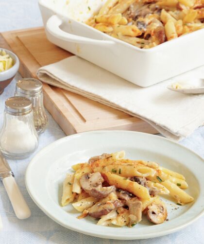 Mary Berry Garlic Mushroom Penne Gratin