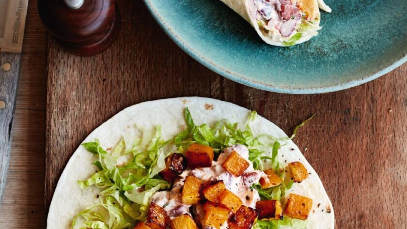 Mary Berry Bean and Butternut Wraps