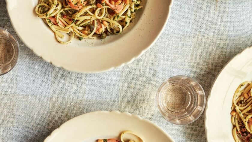 Mary Berry Lemon and Caper Salmon Linguine