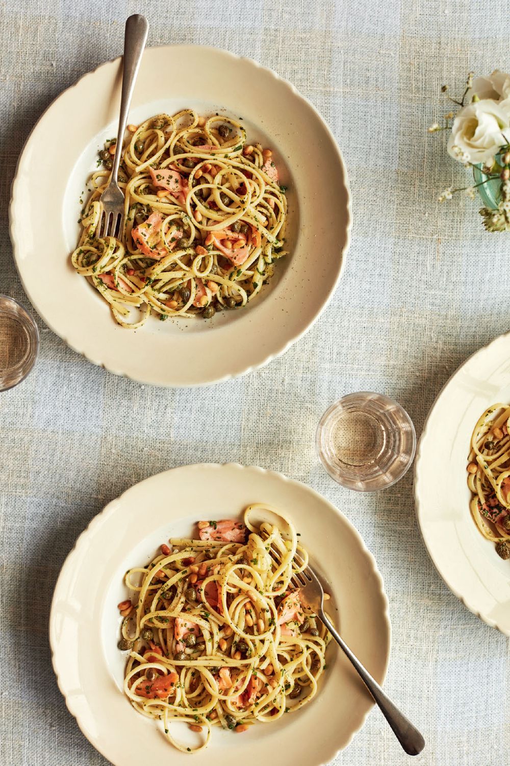 Mary Berry Lemon and Caper Salmon Linguine