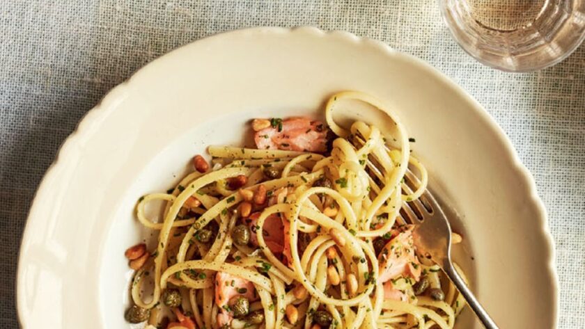 Mary Berry Lemon and Caper Salmon Linguine