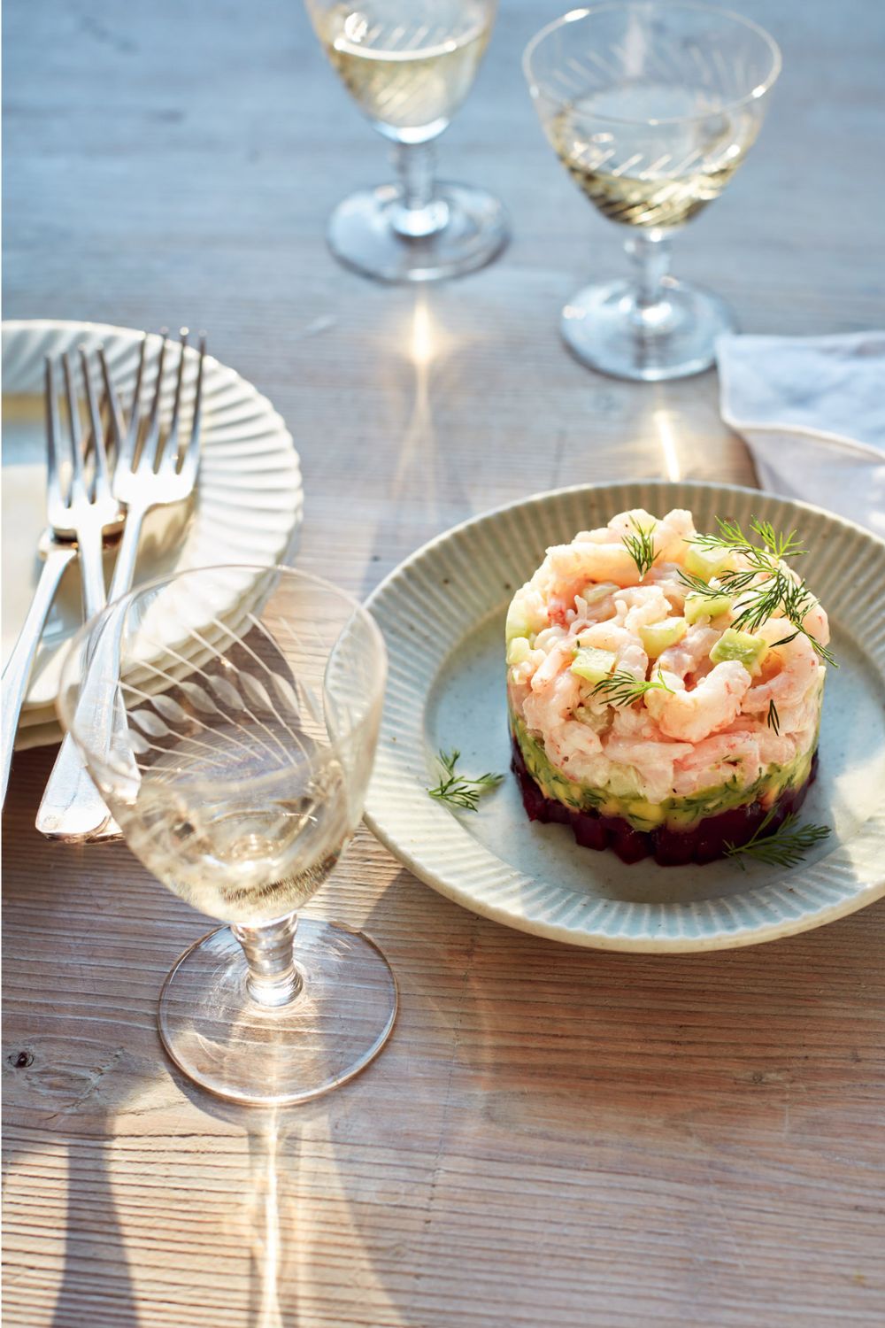 Mary Berry Avocado, Beetroot and Prawn Stack