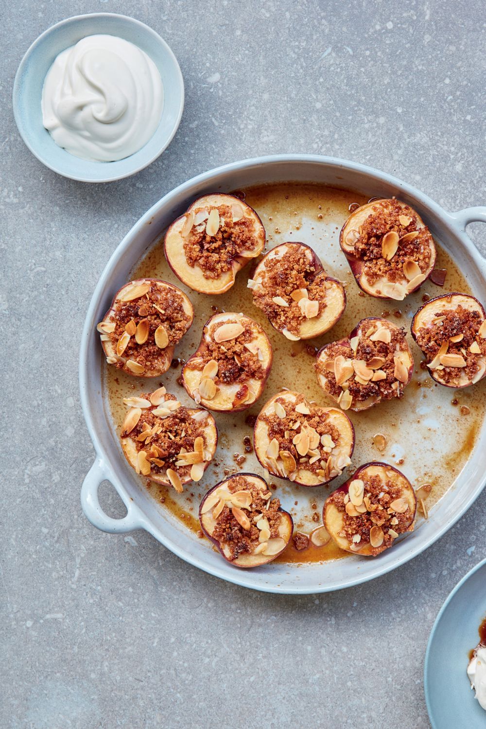 Mary Berry Baked Peaches with Marsala and Almonds