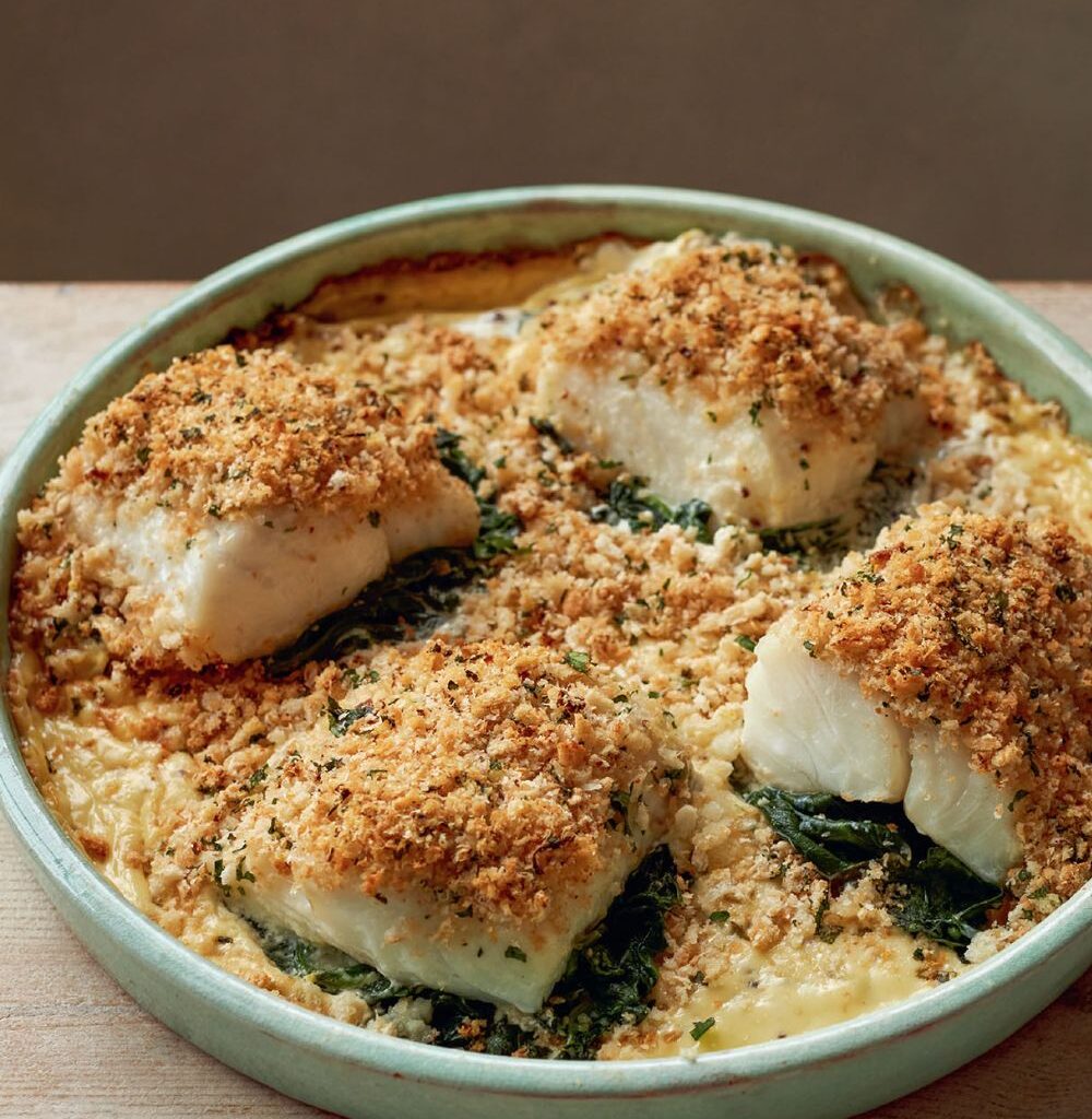 Mary Berry Cod and Spinach With Gremolata