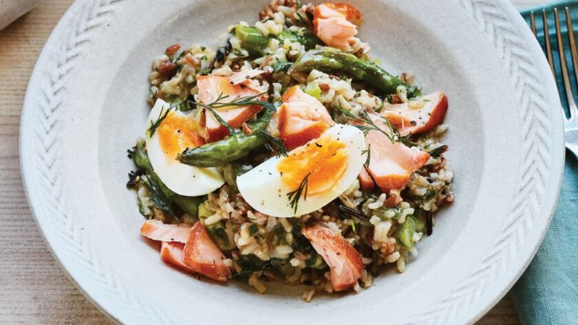 Mary Berry Hot Smoked Salmon Rice and Asparagus Salad