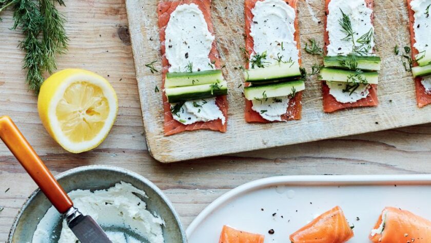 Mary Berry Salmon Goat’s Cheese and Cucumber Canapé