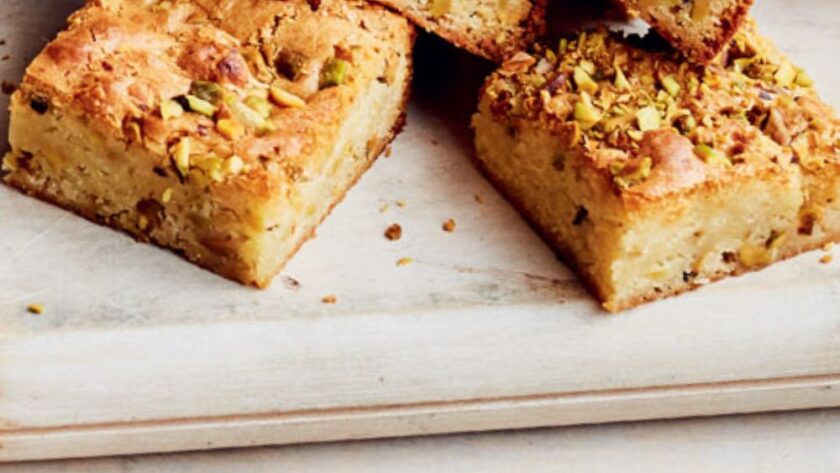 Mary Berry White Chocolate and Pistachio Blondies