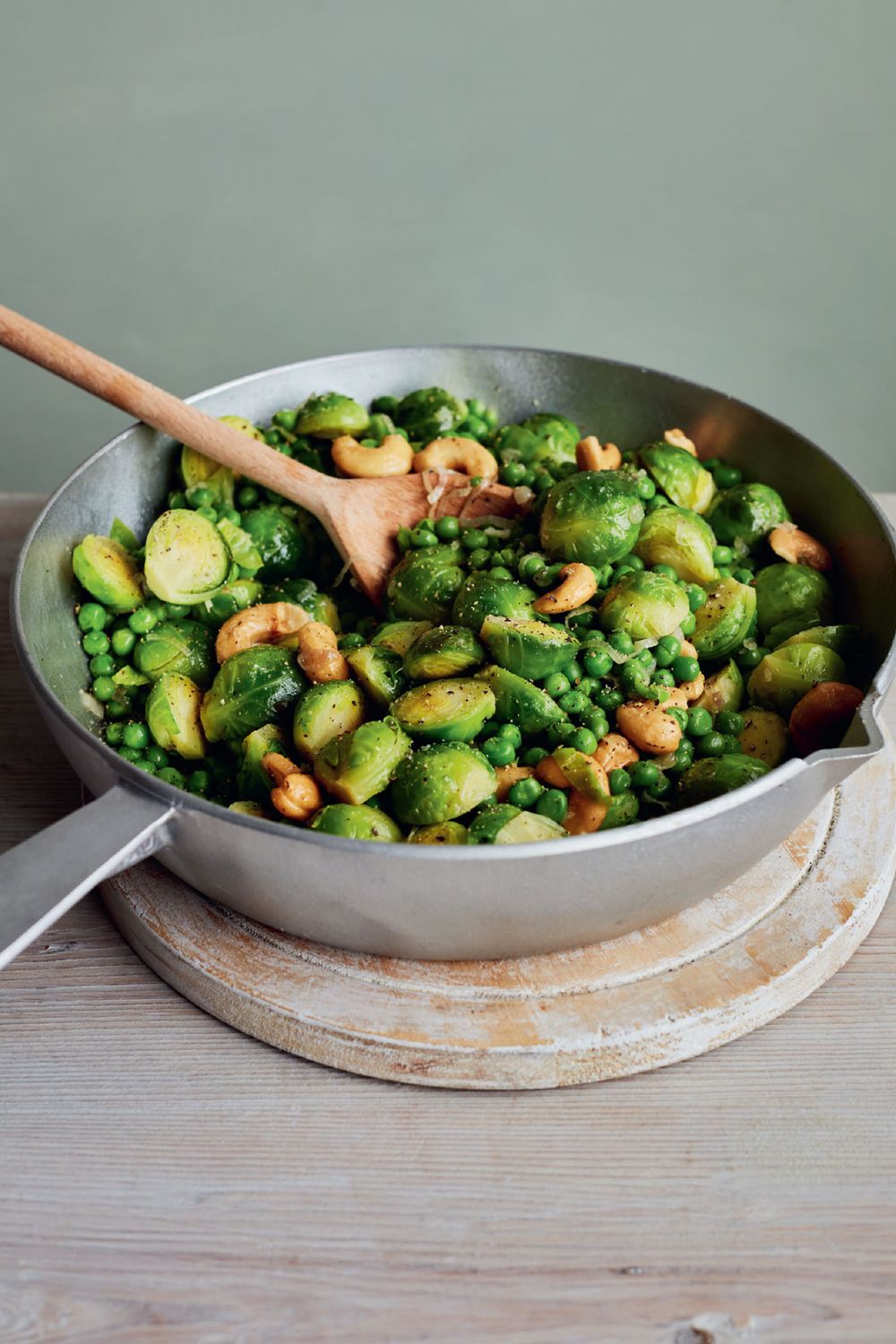 Mary Berry Brussel Sprouts With Peas and Cashews