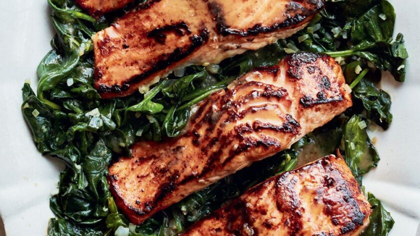 Mary Berry Miso Salmon With Aromatic Spinach