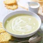 Dolcelatte And Leek Soup With Parmesan Crisps