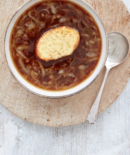 Mary Berry French Onion Soup With Mustard Cheese Croûtes