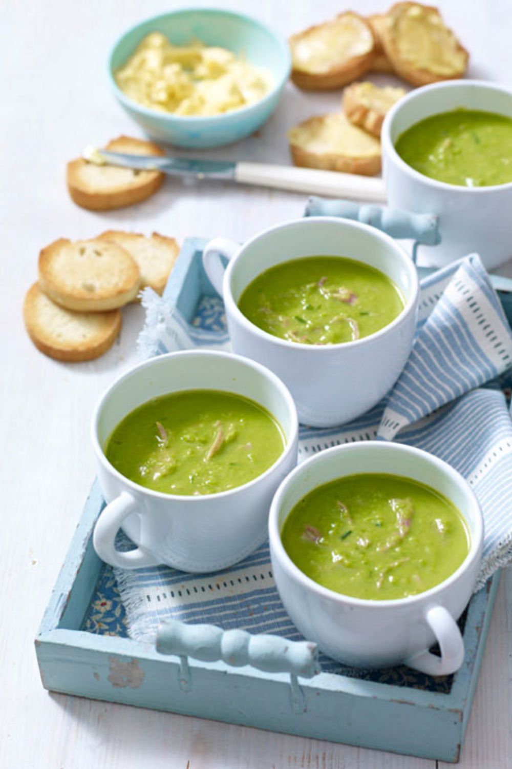 Mary Berry Pea and Ham Soup with Mustard Croûtes