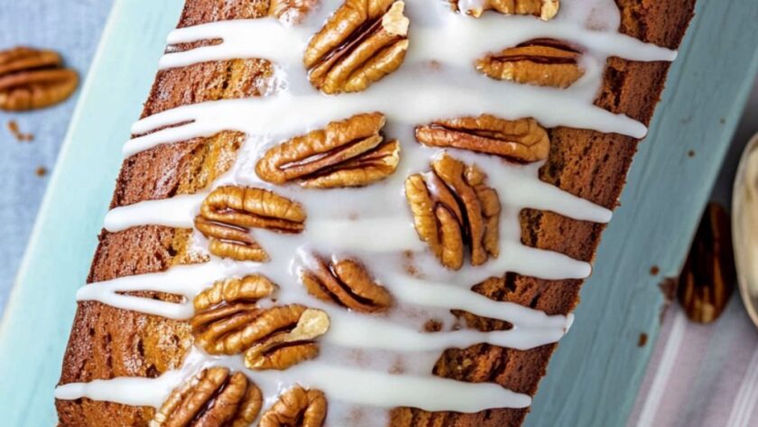 Banana Pecan Loaf With Honey Icing