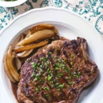 Ribeye Steak With Caramelized Shallots