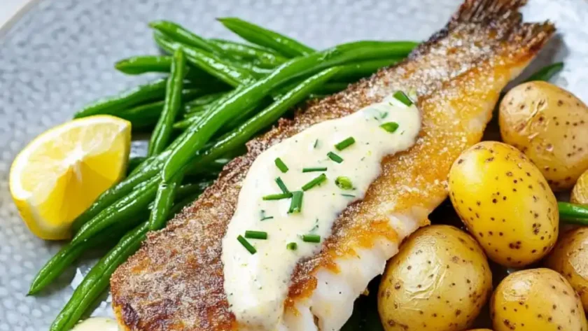 Sea Bass With Creamy Lemon Sauce