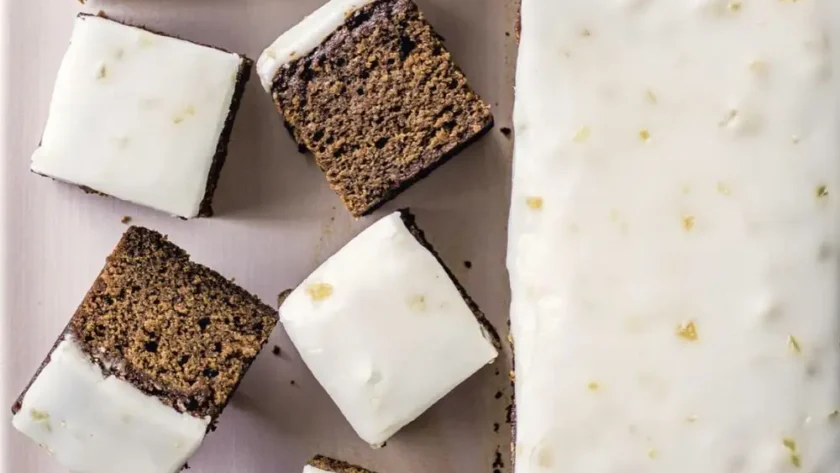 Iced Gingerbread with Crystallized Ginger