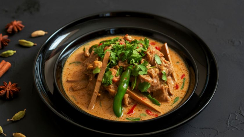 Creamy lamb curry with herbs