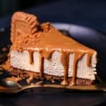 Creamy cheesecake with caramel drizzle