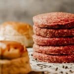 Stack of raw burger patties