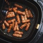 Cooked sausages in air fryer