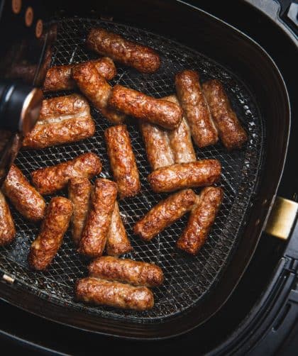 Cooked sausages in air fryer