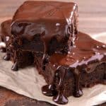 Chocolate brownies with glossy icing