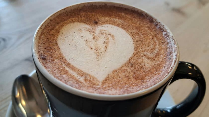 Cup of hot chocolate with heart