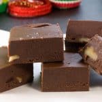 Delicious chocolate fudge with nuts