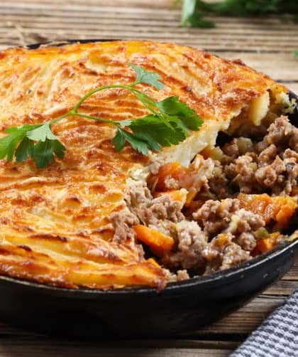 Shepherd's pie with golden crust