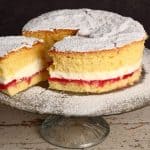 Layered cake with cream and jam