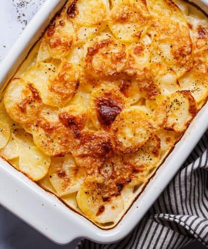 Creamy baked potato dish with cheese