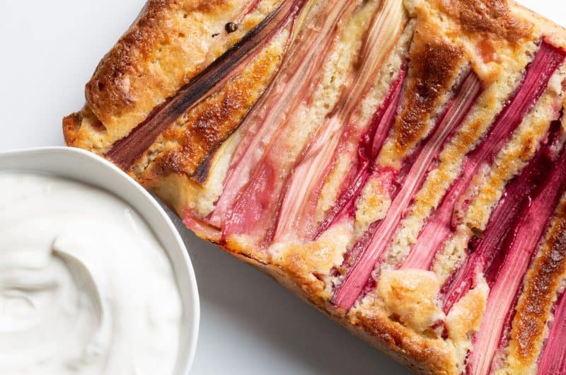 Mary Berry Lemon Rhubarb Sourdough Discard Cake Recipe