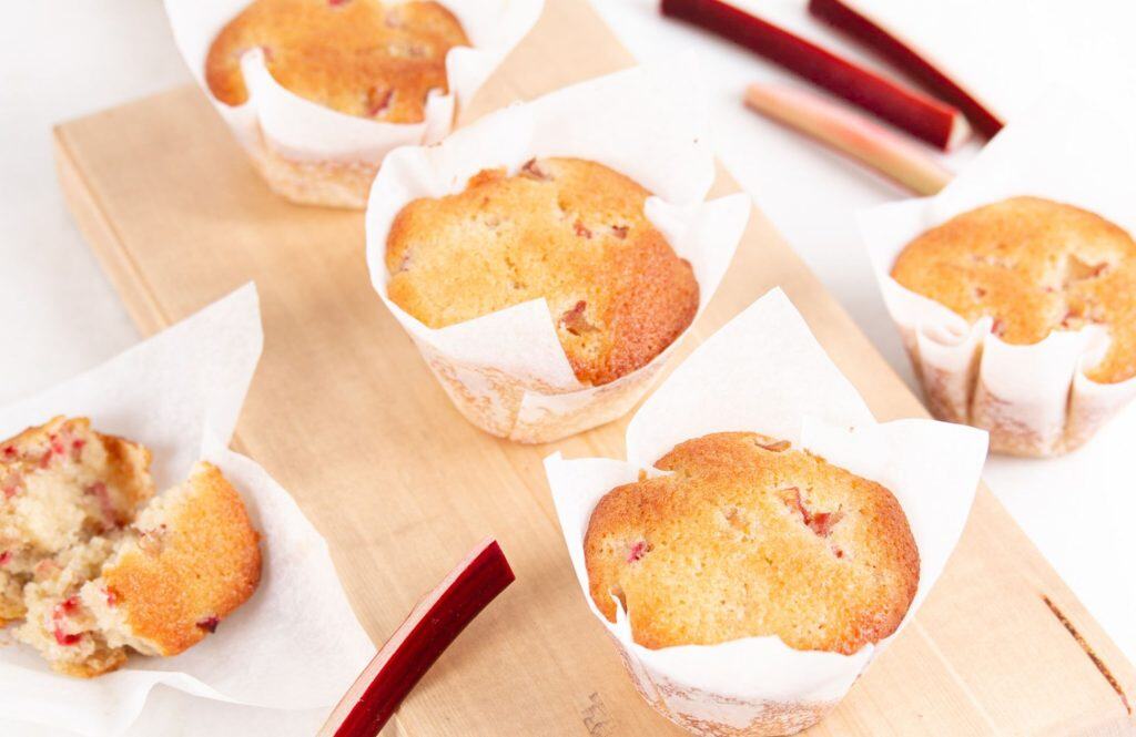 Rhubarb Almond Flour Muffins