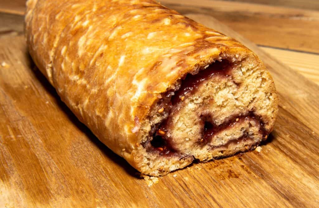 Rolled cake with jam filling