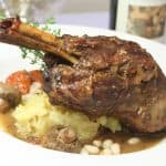 Delicious venison shank with sides
