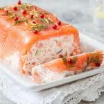 Salmon terrine with herbs and garnish
